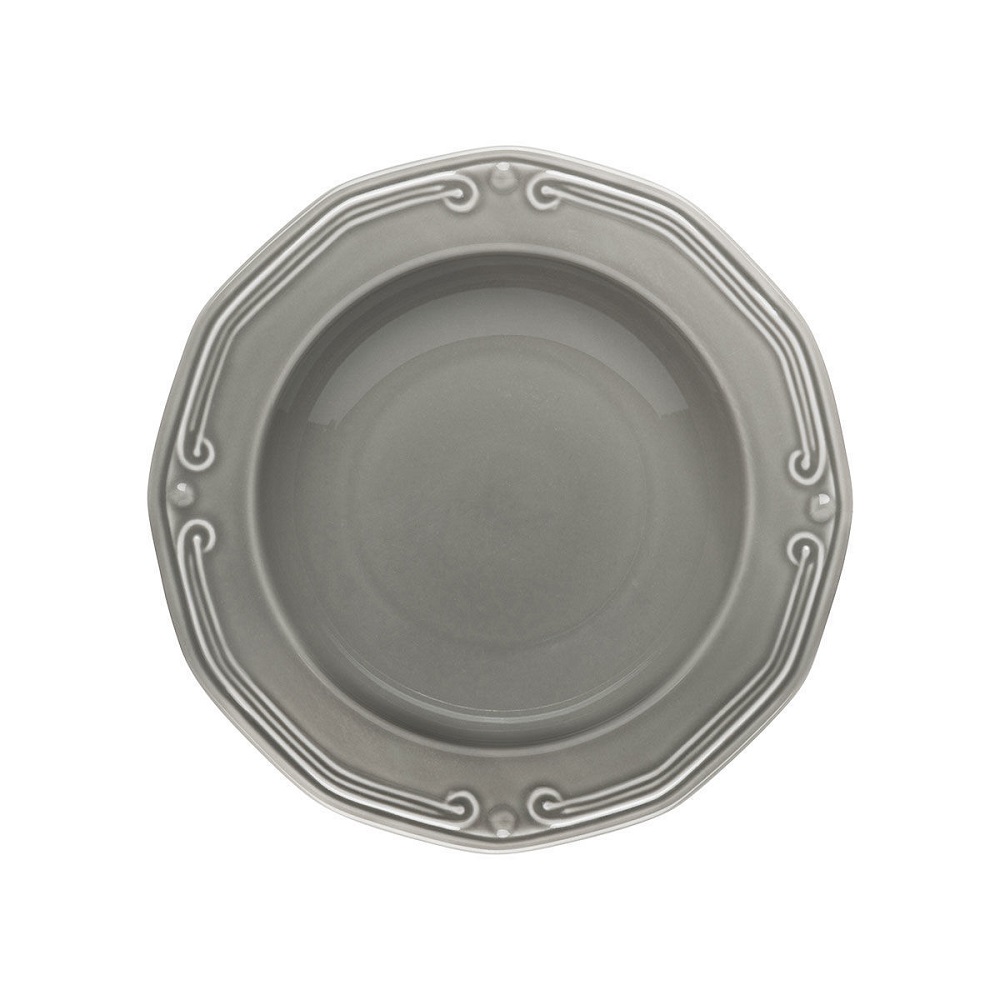 Πιάτο Βαθύ Πορσελάνης Γκρί Φ23cm Ανάγλυφο Athénée εstia Home Art 07-13677 - 