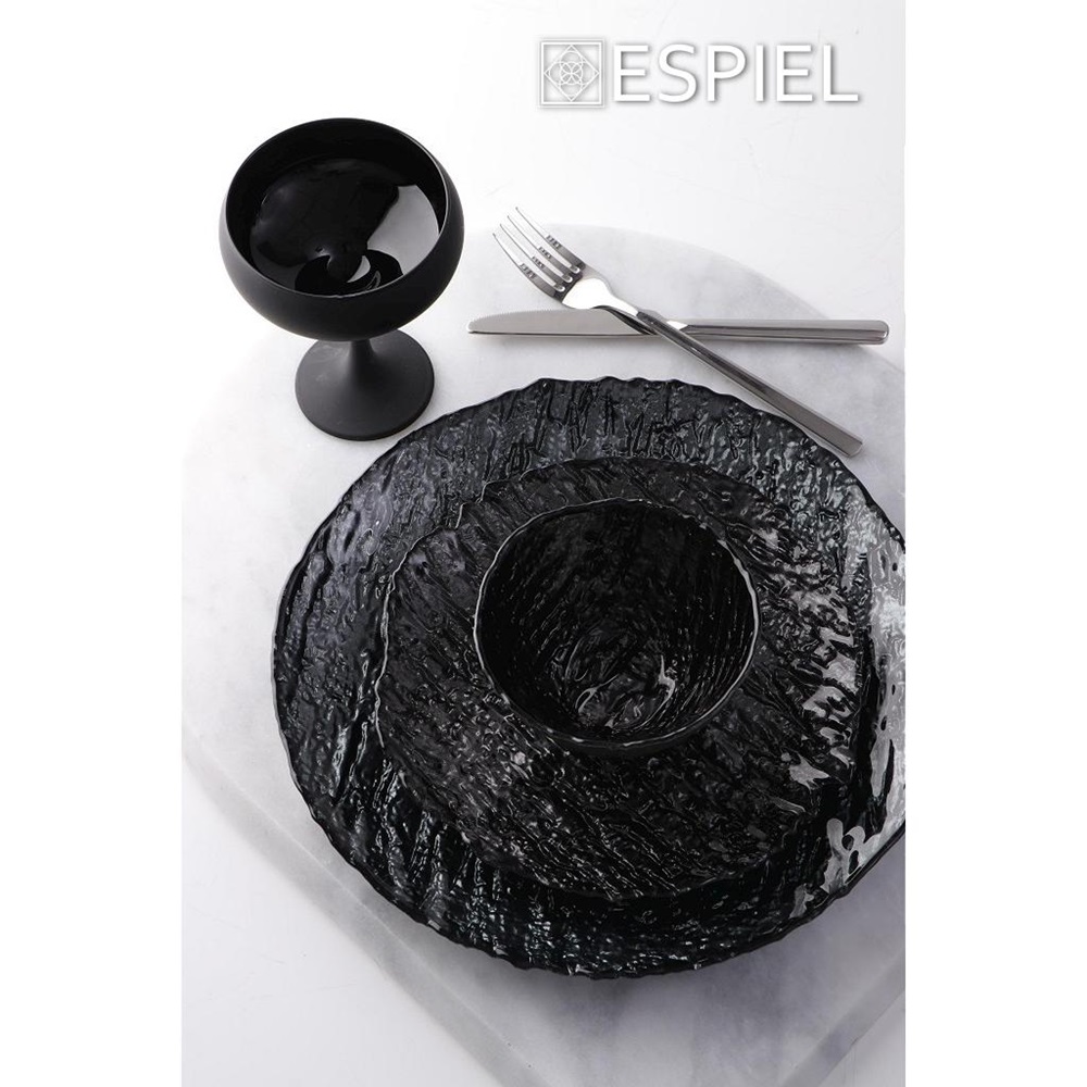 Ποτήρι Γυάλινο Σαμπάνιας Coupe Μαύρο Ματ 270ml Φ9,5xH13,2cm Espiel RAB329 - 2