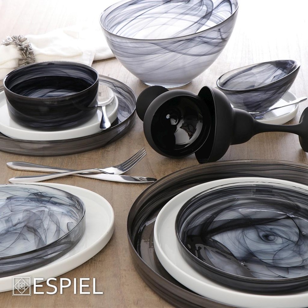 Ποτήρι Γυάλινο Σαμπάνιας Coupe Μαύρο Ματ 270ml Φ9,5xH13,2cm Espiel RAB329 - 4