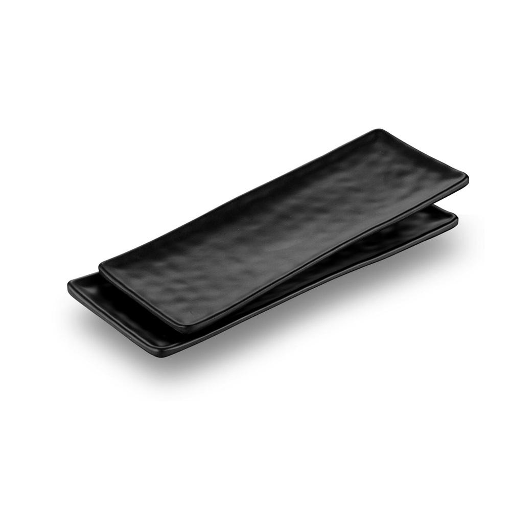 Πιατέλα Μελαμίνης Ορθογώνια Μαύρη 28.6x11.2x1.7cm Ανθεκτική για Επαγγελματικό Σερβίρισμα Novatex 12-307 - 