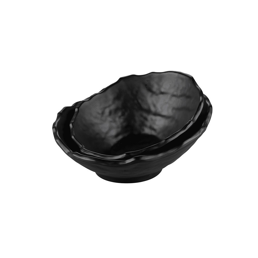 Μπολ Μελαμίνης Κυματιστό Άνισο Μαύρο 680ml 23.2x22.6x9.3cm Ανθεκτικό για Επαγγελματική Παρουσίαση Novatex 12-262 - 