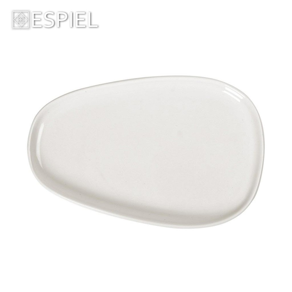 Πιατέλα Πορσελάνης Ρηχή Τριγωνική 37x24xH2cm Ivory Siders Espiel FUK122 - 2
