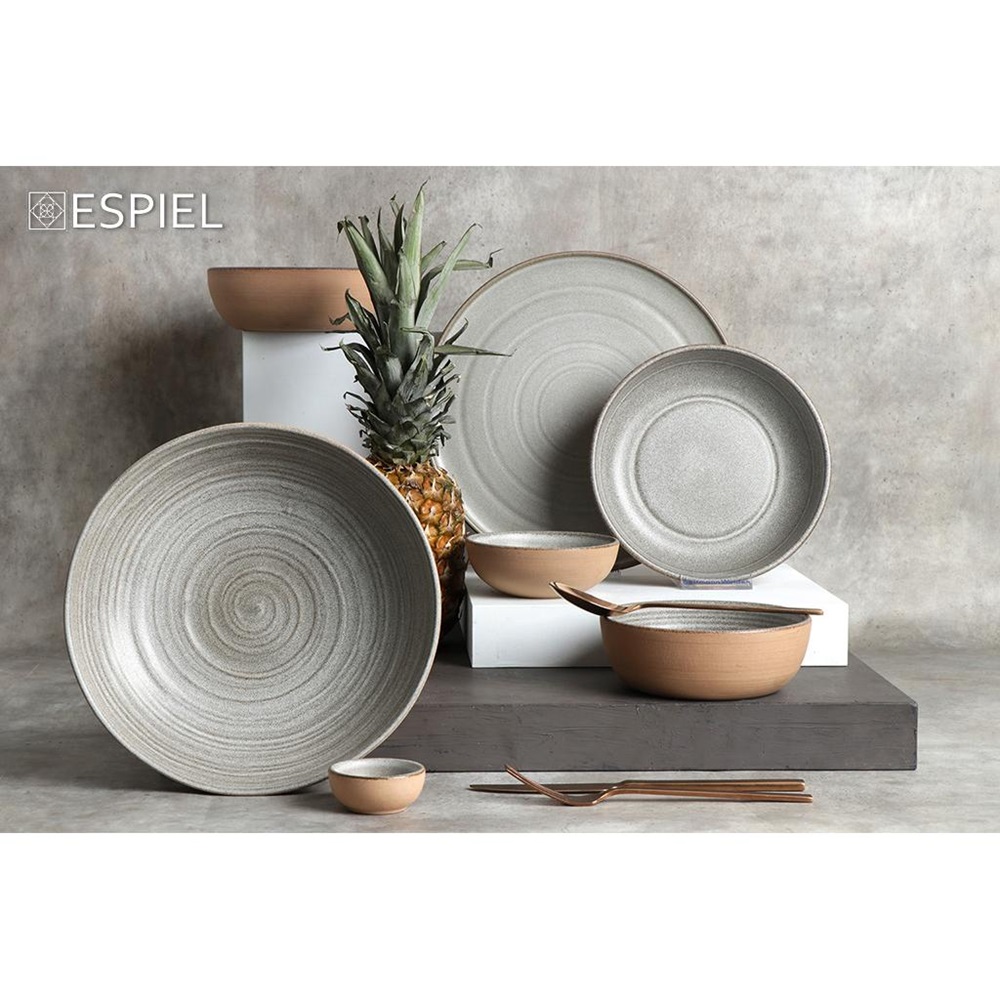 Πιάτο Stoneware Ρηχό Φ22,7xH2,1cm Light Grey Calabria Espiel REP102 - 2