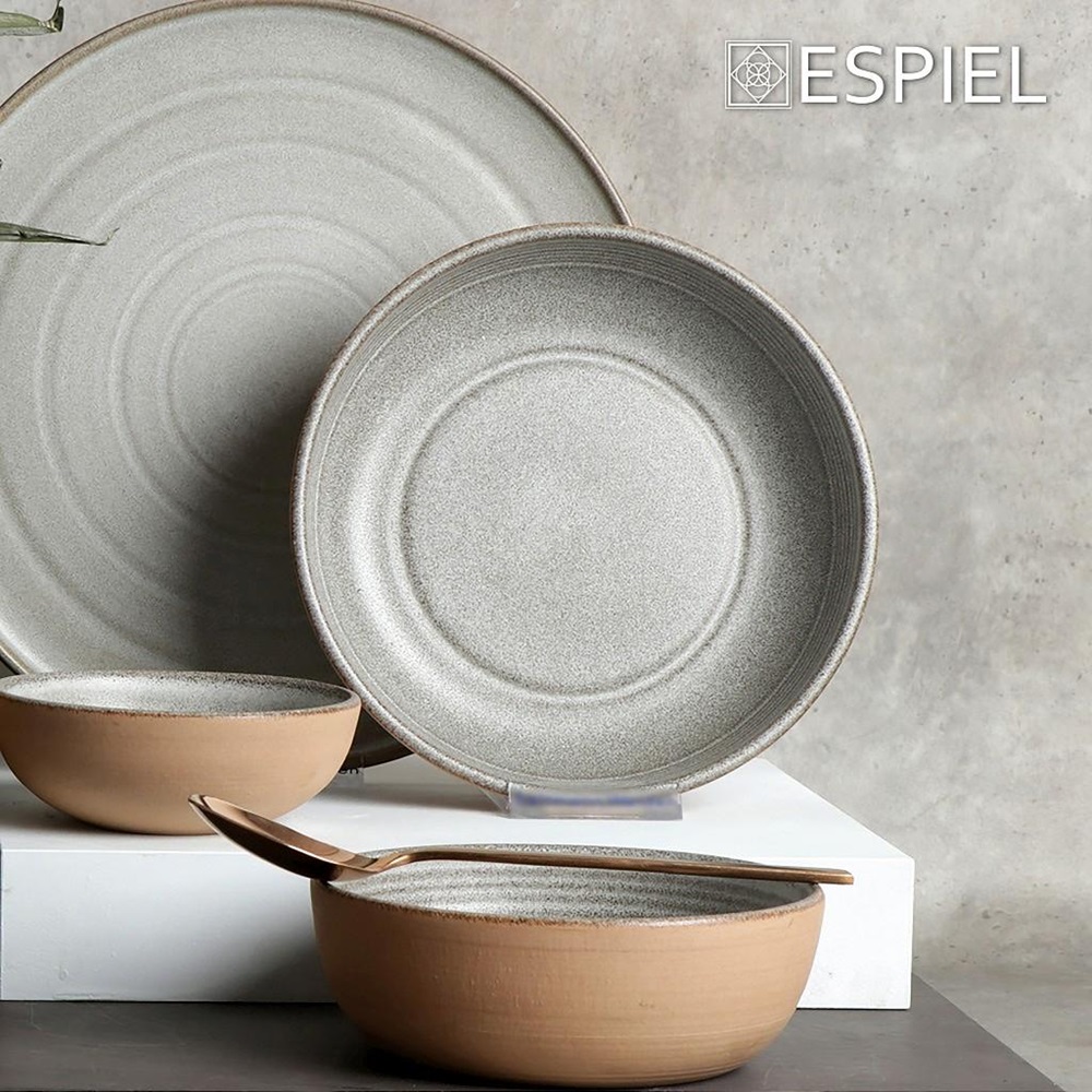Πιάτο Stoneware Ρηχό Φ22,7xH2,1cm Light Grey Calabria Espiel REP102 - 3