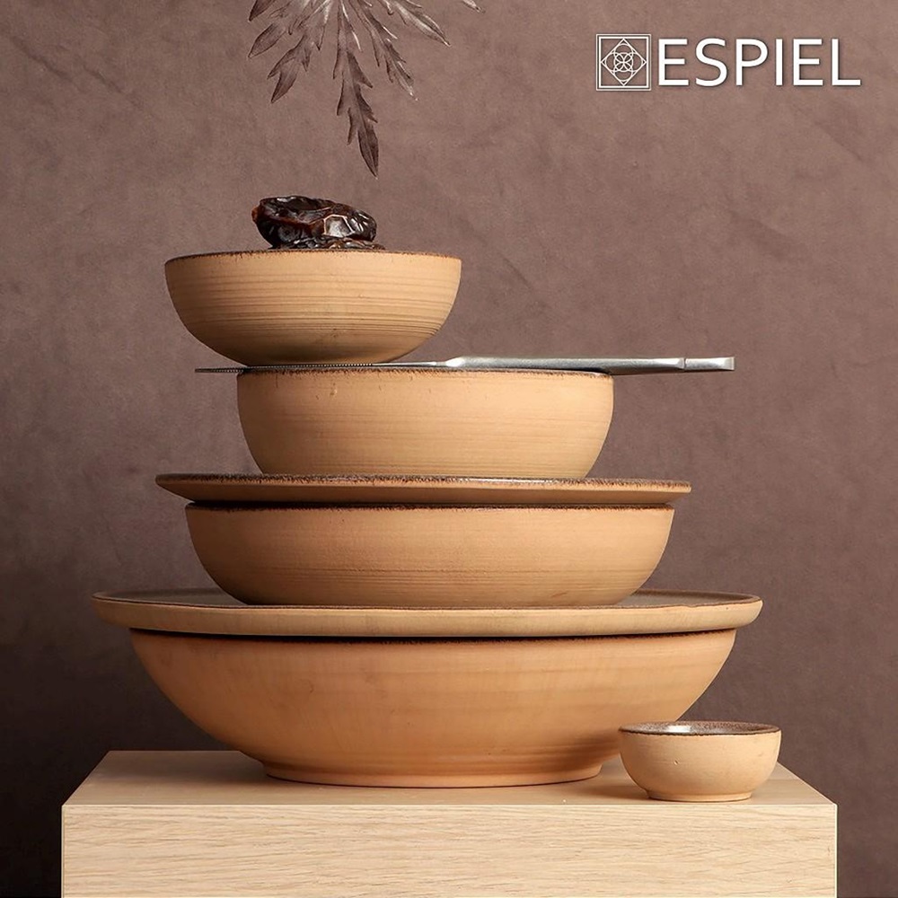 Πιάτο Stoneware Ρηχό Φ22,7xH2,1cm Light Grey Calabria Espiel REP102 - 4