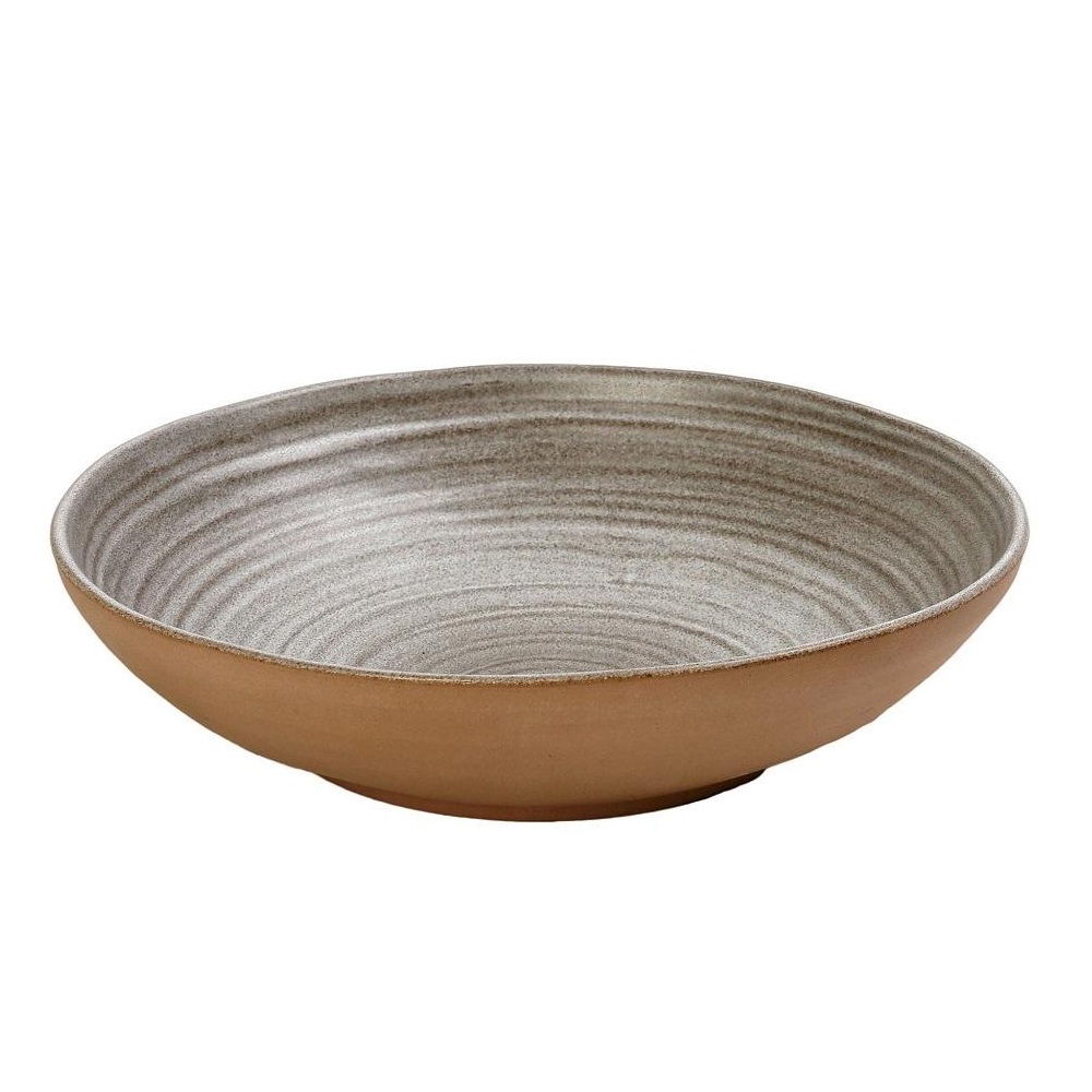Πιάτο Stoneware Βαθύ XL Φ26xH6,5cm Light Grey Calabria Espiel REP107 - 