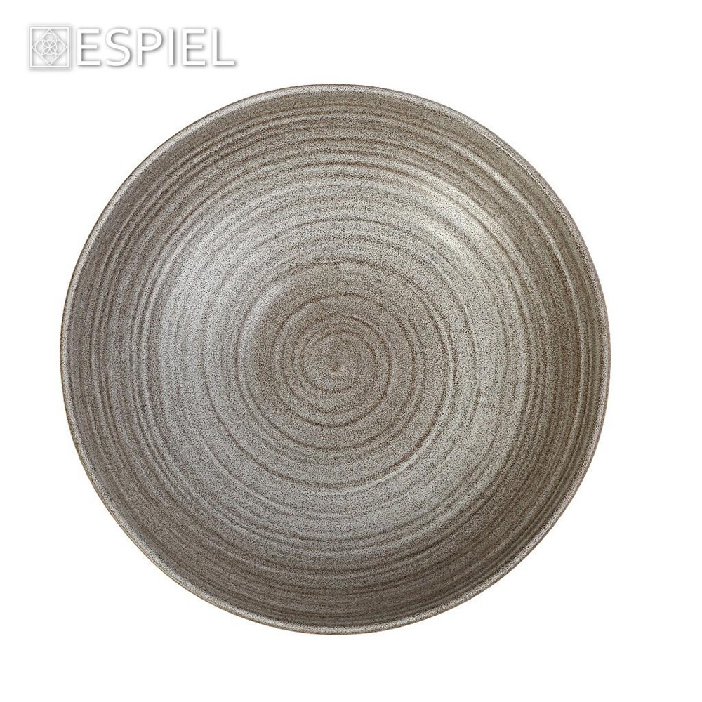 Πιάτο Stoneware Βαθύ XL Φ26xH6,5cm Light Grey Calabria Espiel REP107 - 5