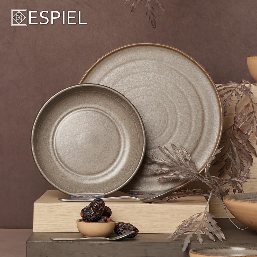Πιάτο Stoneware Ρηχό Φ28,6xH1,1cm Beige Calabria Espiel REP108 - 3