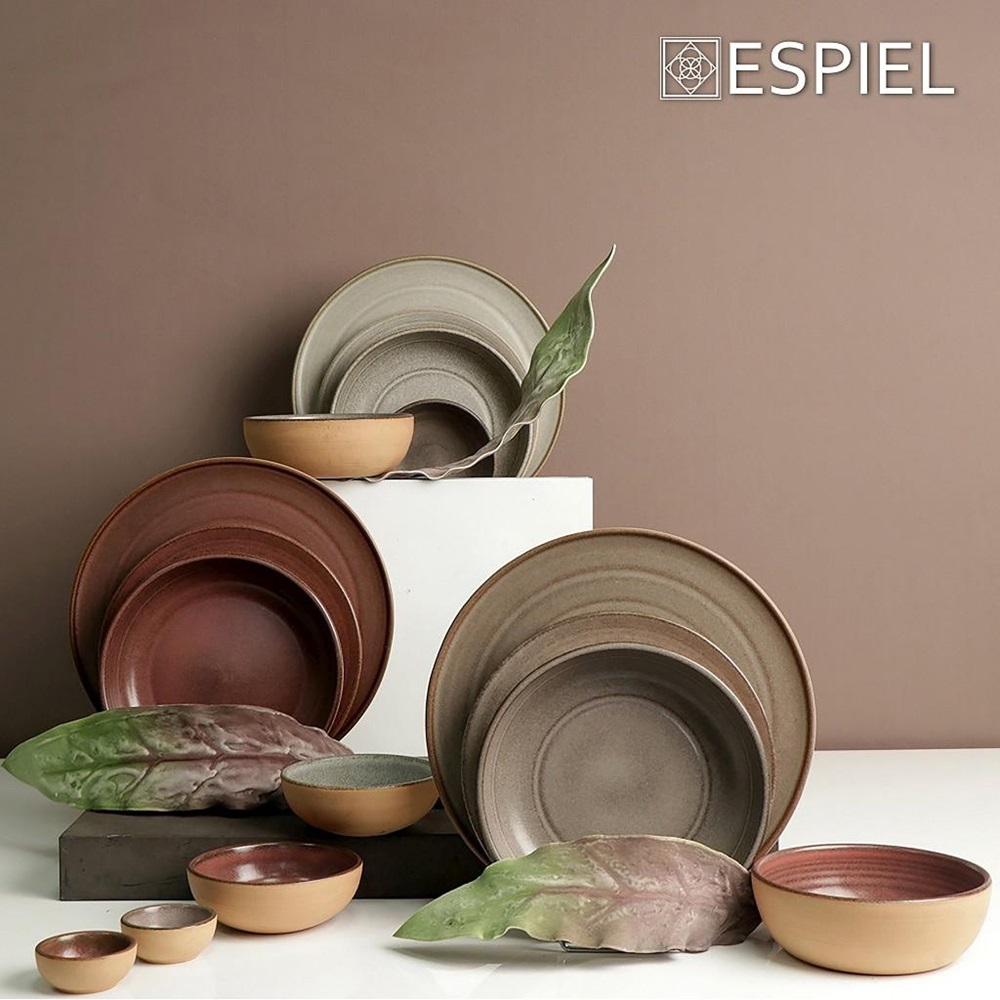 Πιάτο Stoneware Ρηχό Φ22,7xH2cm Beige Calabria Espiel REP109 - 3