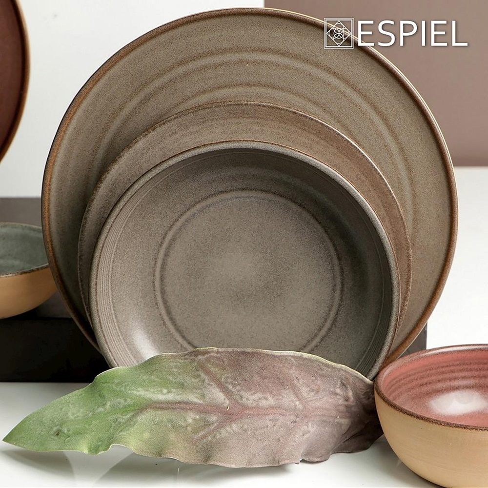 Πιάτο Stoneware Ρηχό Φ22,7xH2cm Beige Calabria Espiel REP109 - 4