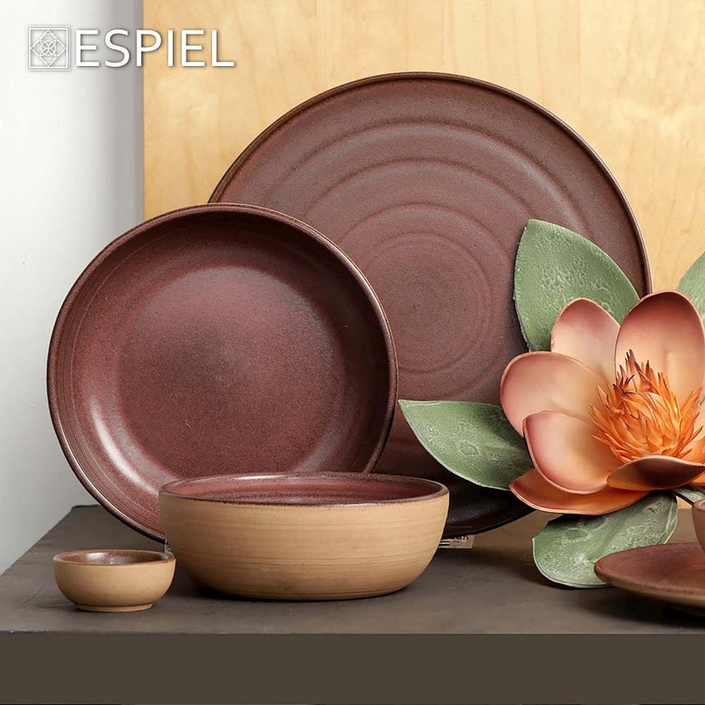 Πιάτο Stoneware Βαθύ Φ20,7xH4,5cm Pink Calabria Espiel REP117 - 2