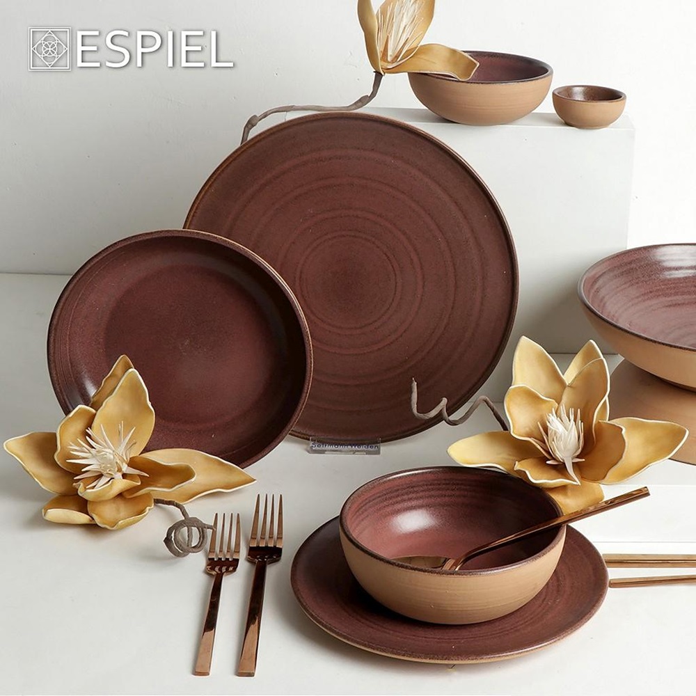 Πιάτο Stoneware Βαθύ Φ20,7xH4,5cm Pink Calabria Espiel REP117 - 3