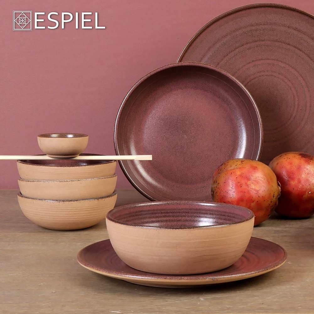 Πιάτο Stoneware Βαθύ Φ20,7xH4,5cm Pink Calabria Espiel REP117 - 4