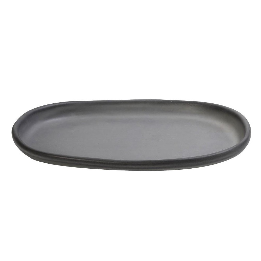 Πιάτο Stoneware Ρηχό Οβάλ Σκούρο Γκρι 31x19xH2,8cm Canyon Espiel GMT403 - 