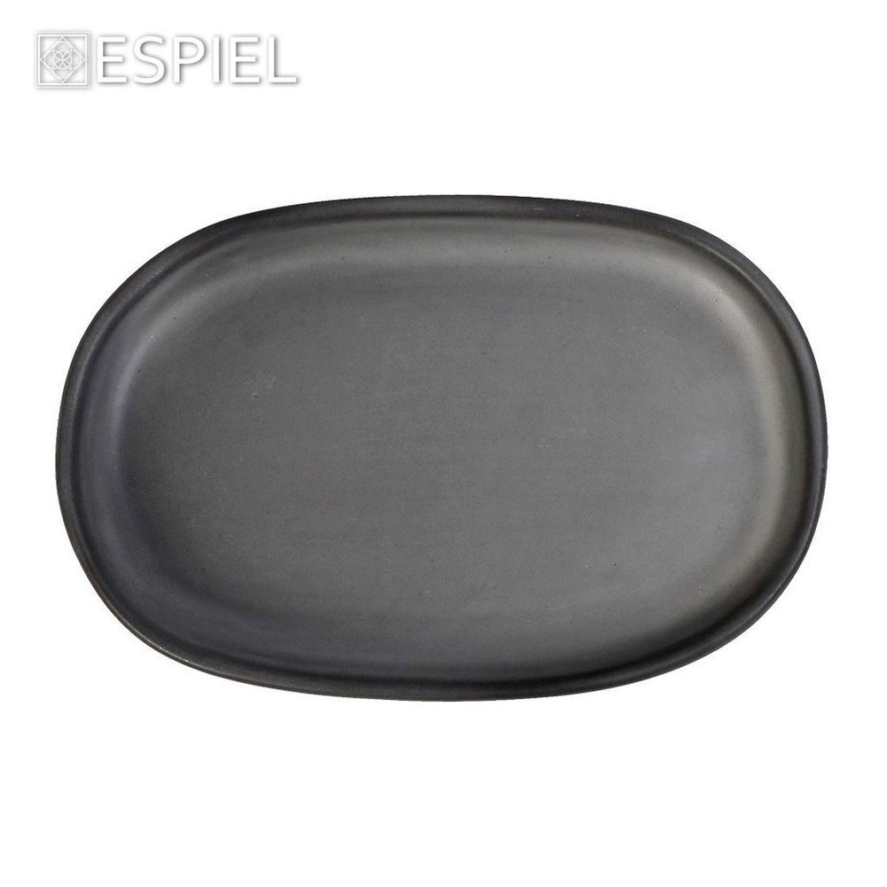 Πιάτο Stoneware Ρηχό Οβάλ Σκούρο Γκρι 31x19xH2,8cm Canyon Espiel GMT403 - 5