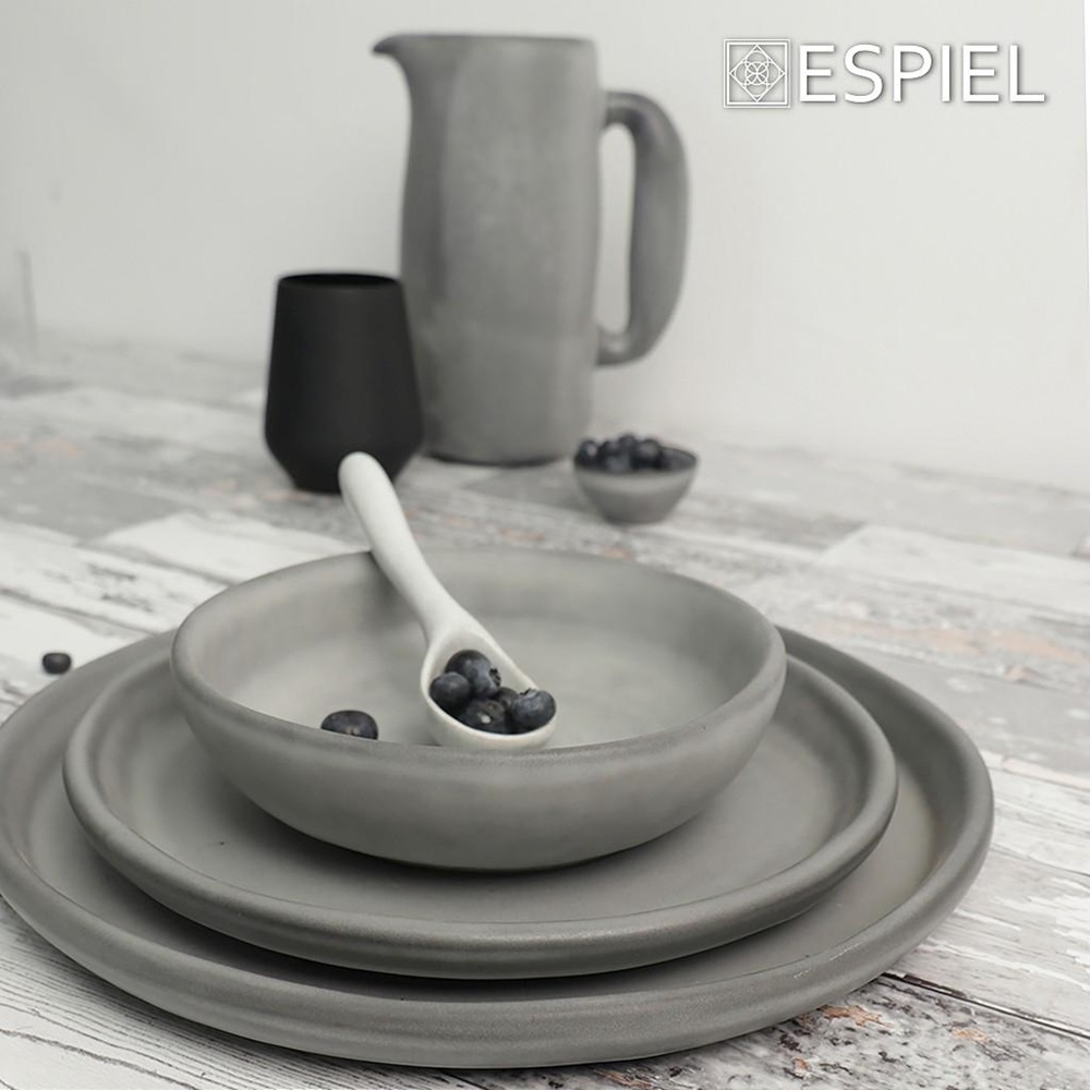Πιάτο Stoneware Ρηχό Φ20xH2,6cm Σκούρο Γκρι Canyon Espiel GMT404 - 3