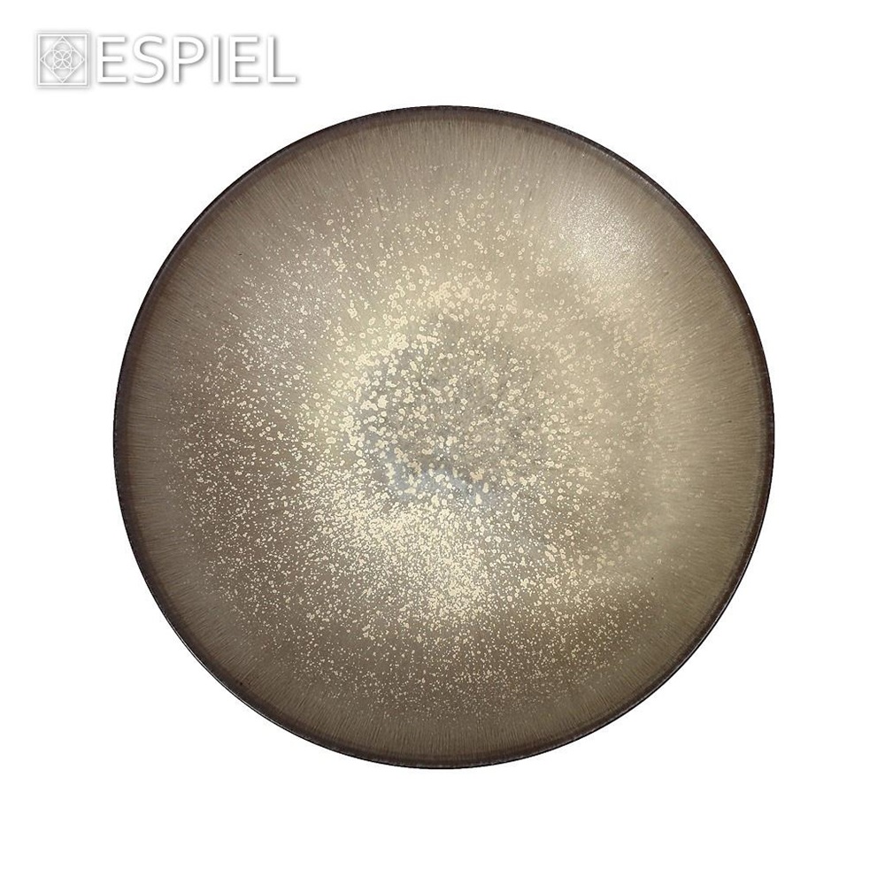 Πιάτο Stoneware Ρηχό Φ22xH3,2cm Μπεζ / Καφέ Sensation Espiel GMT423 - 5
