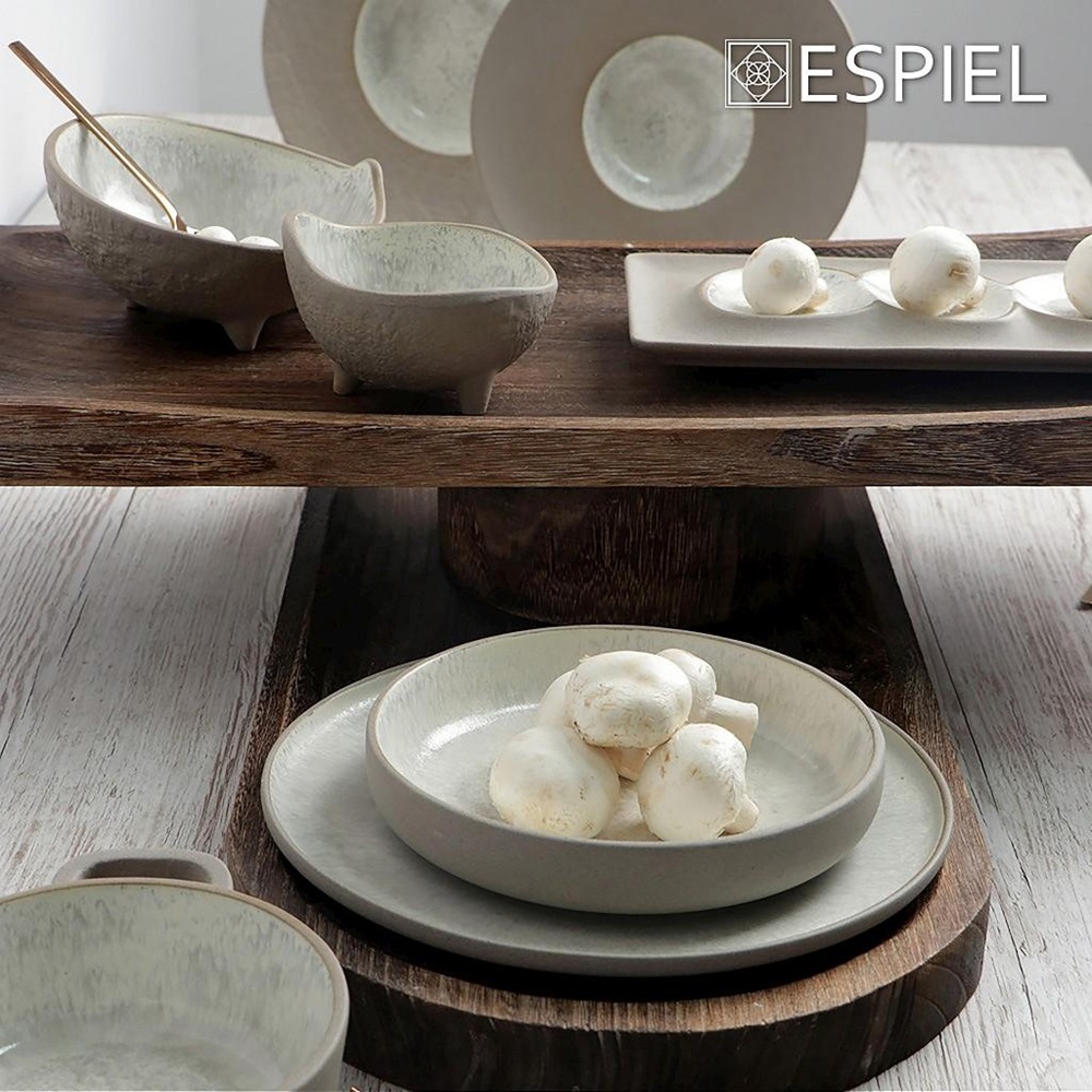 Πιάτο Stoneware Βαθύ Step Φ15,3xH2,7cm Μπεζ Spirit Espiel NIC704 - 3