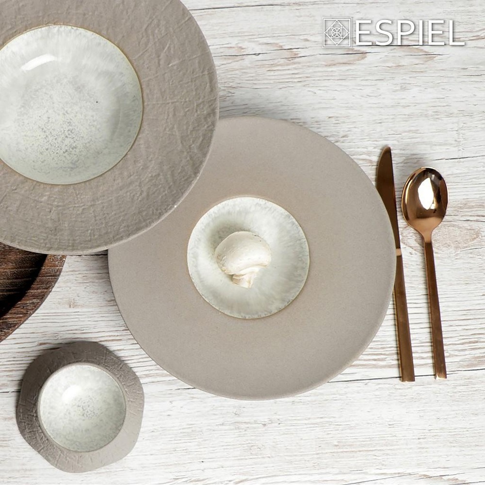 Πιάτο Stoneware Βαθύ Risotto Φ27xH5,8cm Μπεζ Spirit Espiel NIC705 - 2