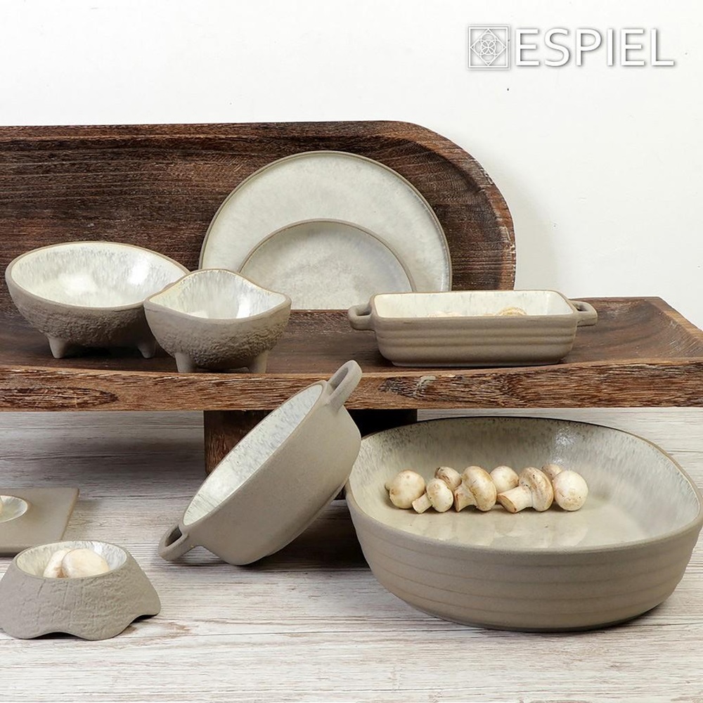 Μπολάκι - Ντιπάκι Stoneware Στρογγυλό Μπεζ Φ12,5xH3,5cm "Rock" Spirit Espiel NIC709 - 4