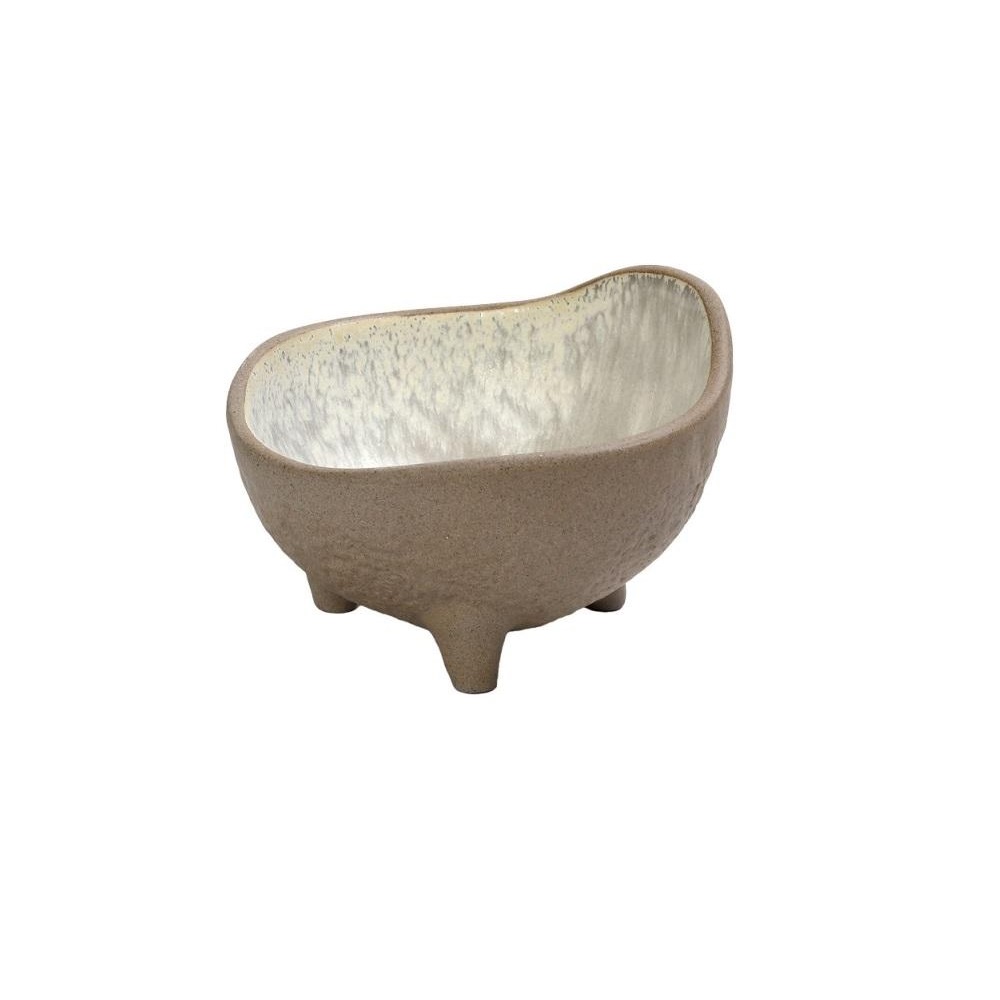 Μπολ Stoneware Μπεζ Με Πόδι 13,5x13xH8,8cm Spirit Espiel NIC710 - 