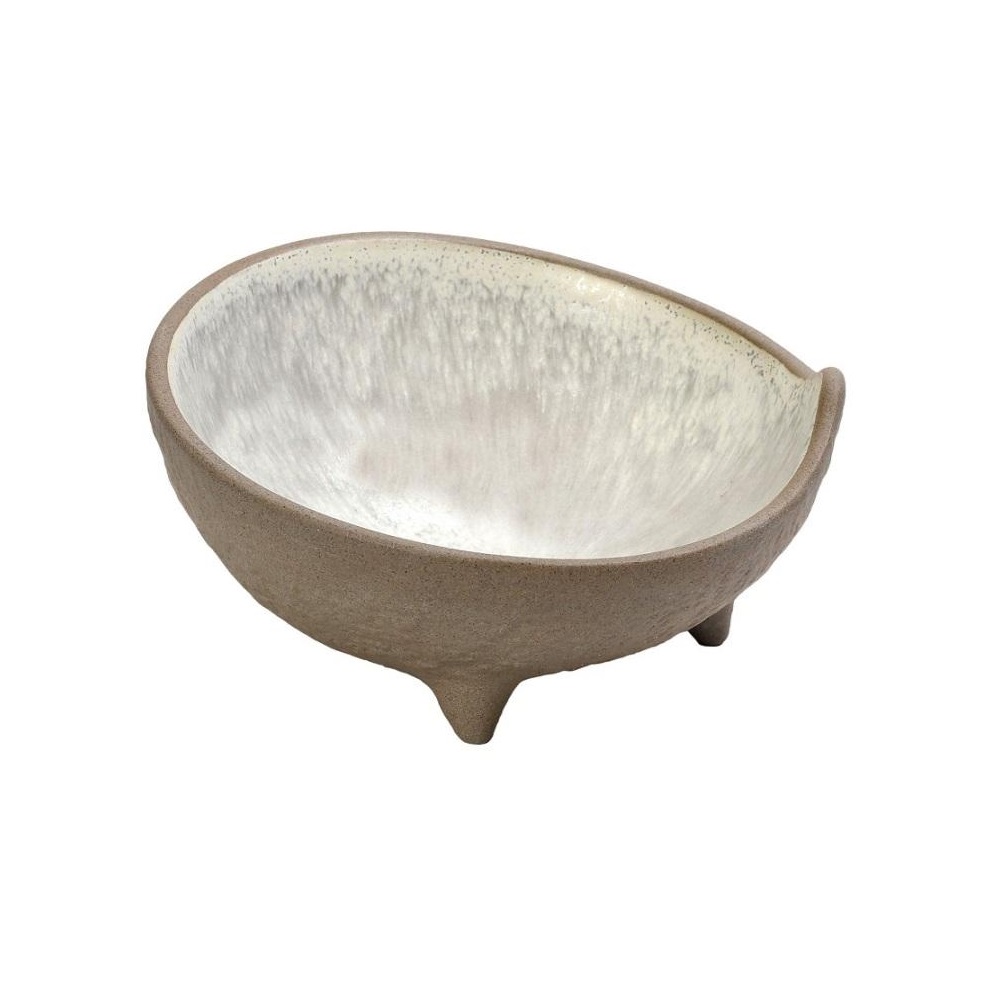Μπολ Stoneware Μπεζ Με Πόδι Φ18xH10cm Spirit Espiel NIC711 - 