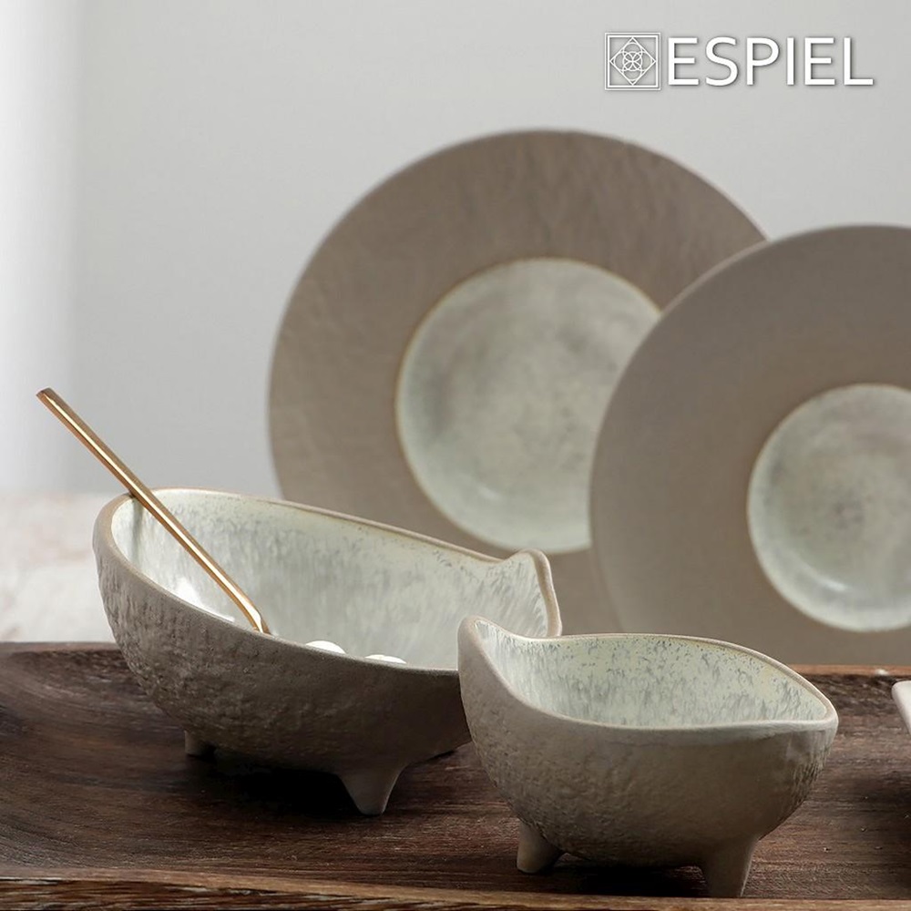 Μπολ Stoneware Μπεζ Με Πόδι Φ18xH10cm Spirit Espiel NIC711 - 5