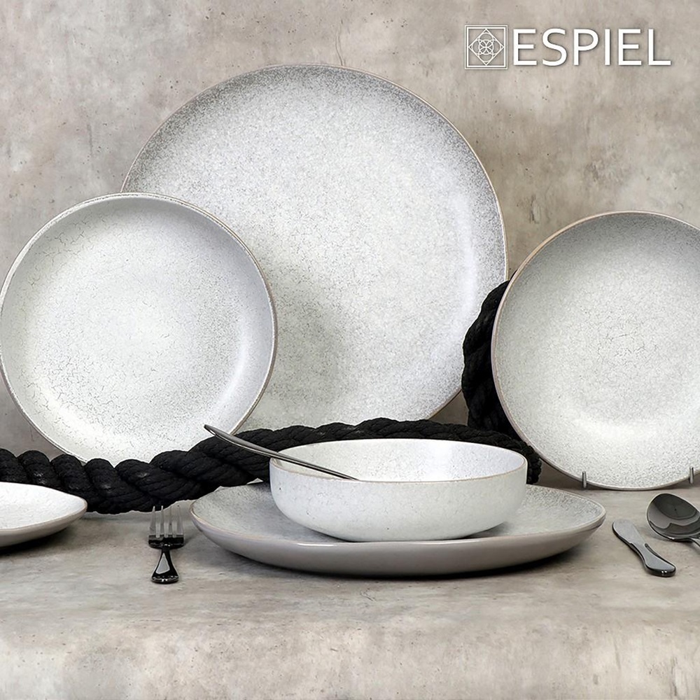 Πιάτο Stoneware Ρηχό Φ28xH3cm Off White Etna Espiel FRL202 - 3