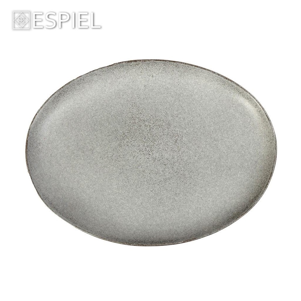 Πιατέλα Stoneware Οβάλ 36x27xH3cm Off White Etna Espiel FRL209 - 2