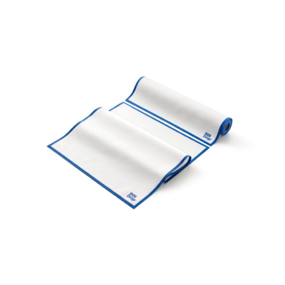 Ποτηρόπανο Βαμβάκι 100% Λευκό με Μπλε Ρίγα 40x64cm Ρολό 10 Τεμάχια Rolldrap 81-40641 - 