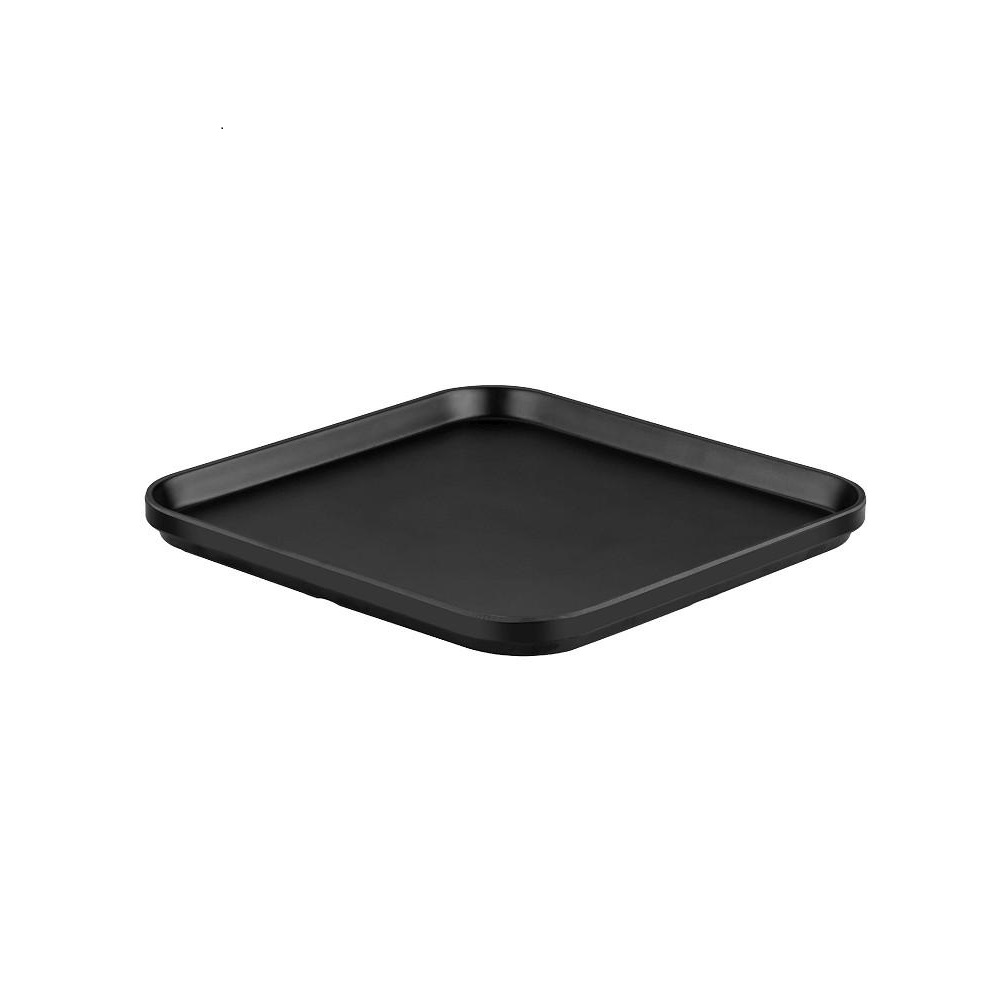 Πιάτο Μελαμίνης Ρηχό Τετράγωνο 18x18xH2cm Black Matt Gravity Tria MLB2314 - 1