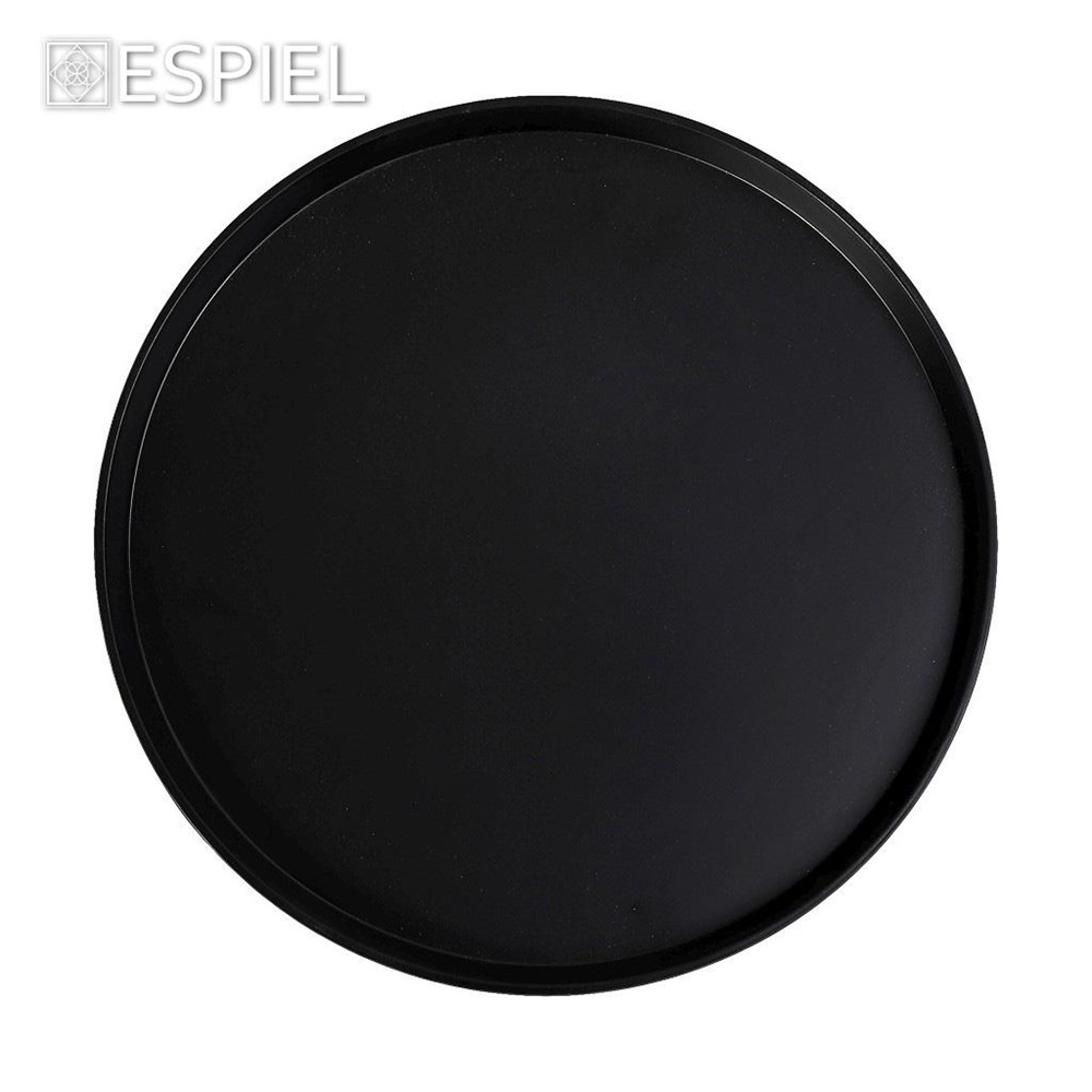 Πιάτο Μελαμίνης Ρηχό Φ32xH2cm Black Matt Gravity Tria MLB2335 - 2