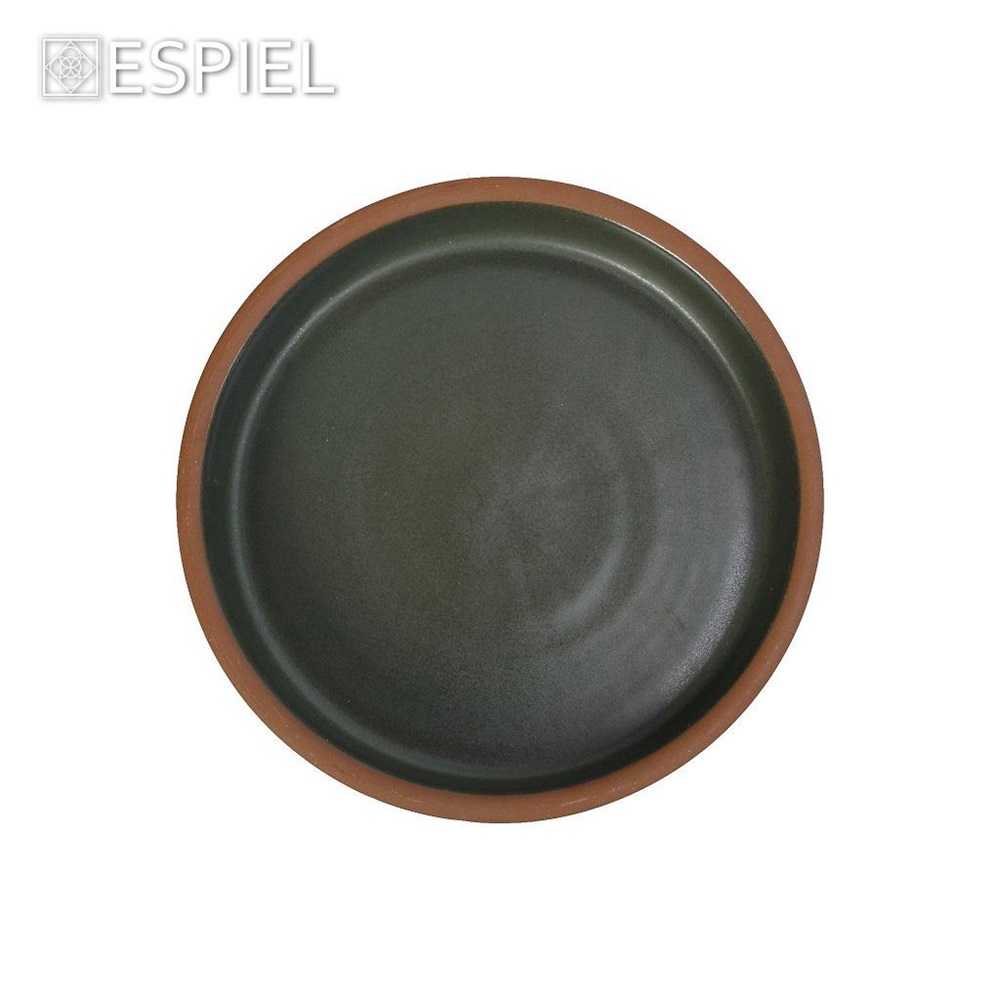 Μπολ Stoneware Στρογγυλό Ρηχό Πράσινο 800ml Φ21,5xH4cm Aida Espiel HEV105 - 2