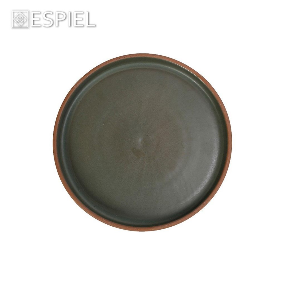 Πιάτο Stoneware Ρηχό Step Φ27xH2,5cm Green Aida Espiel HEV109 - 3