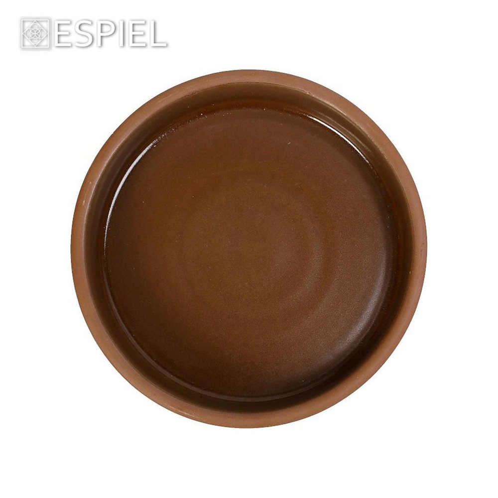 Μπολ Stoneware Στρογγυλό Ρηχό Καφέ 560ml Φ17,5xH4cm Aida Espiel HEV204 - 2