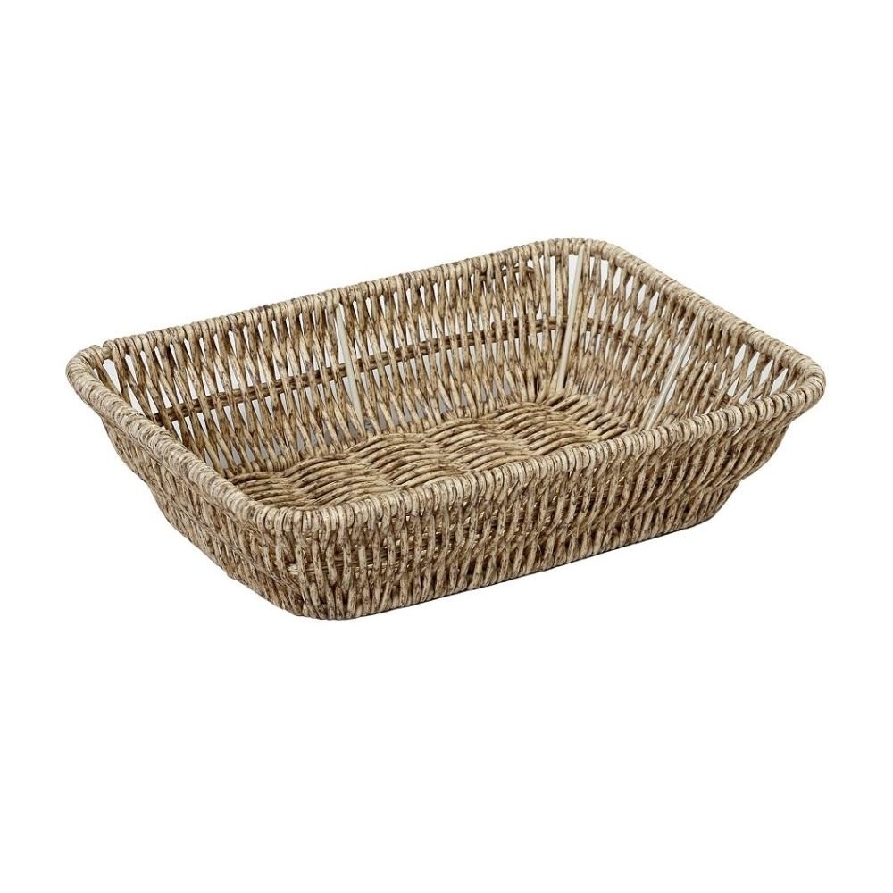 Ψωμιέρα Συνθετικό Rattan Ορθογώνιο M Μπεζ 24x16x6 cm ESPIEL KOD102 - 
