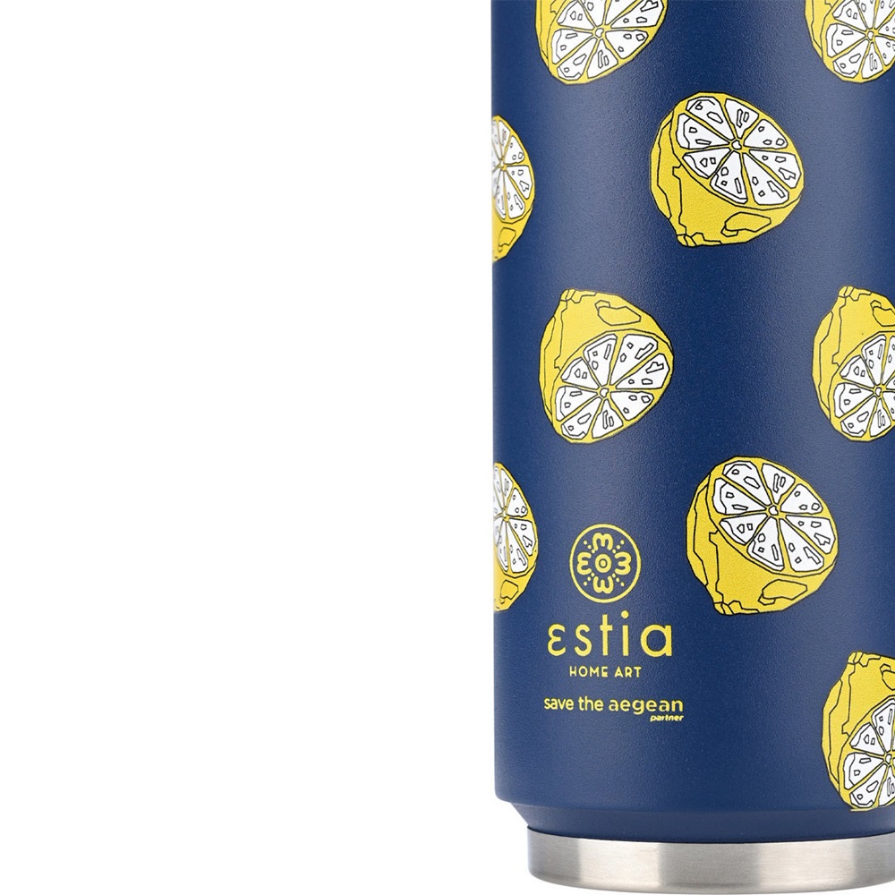 Ποτήρι Ισοθερμικό Citrus Infusion Διπλού Τοιχώματος Ανοξείδωτο 18/8 500ml Με Καλαμάκι Save the Aegean εstia Home Art 01-22693 - 3