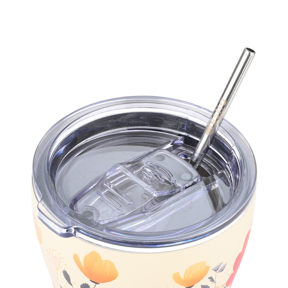 Ποτήρι Ισοθερμικό Summer Reverie Διπλού Τοιχώματος Ανοξείδωτο 18/8 350ml & Ανοξείδωτο Καλαμάκι & Βουρτσάκι Καθαρισμού Save the Aegean εstia Home Art 01-23003 - 5