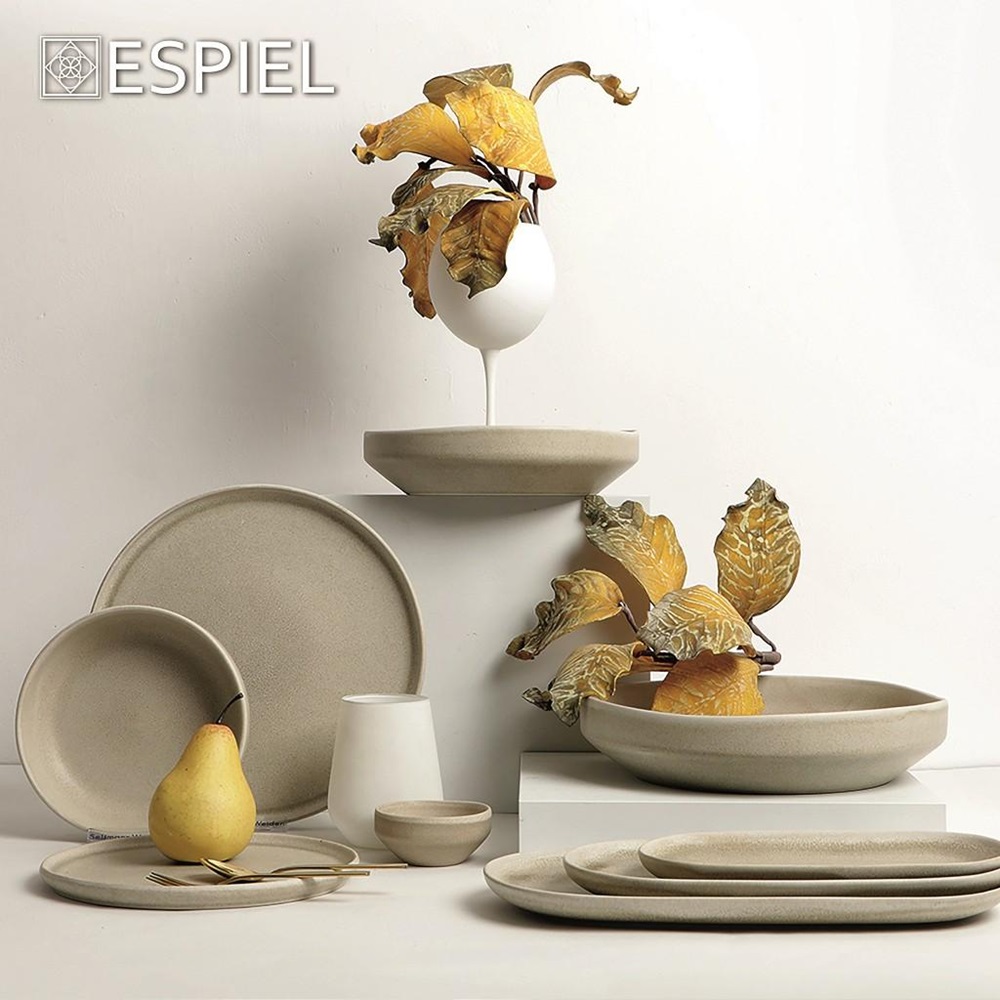 Πιάτο Stoneware Βαθύ Φ23,5xH5,4cm Beige Noah Espiel TAP103 - 2