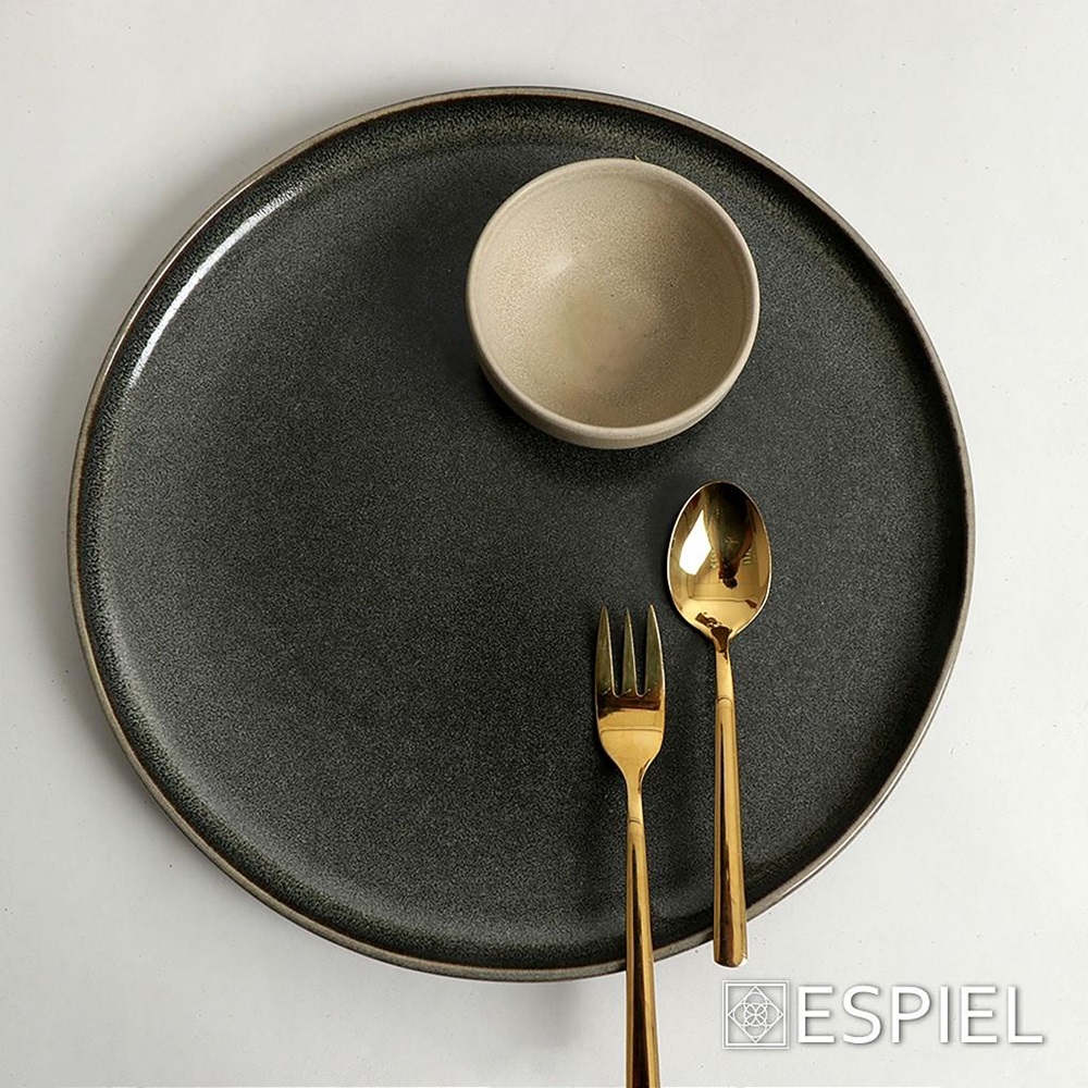 Πιάτο Stoneware Ρηχό Φ22,5xH2,5cm Grey - Green Noah Espiel TAP205 - 2