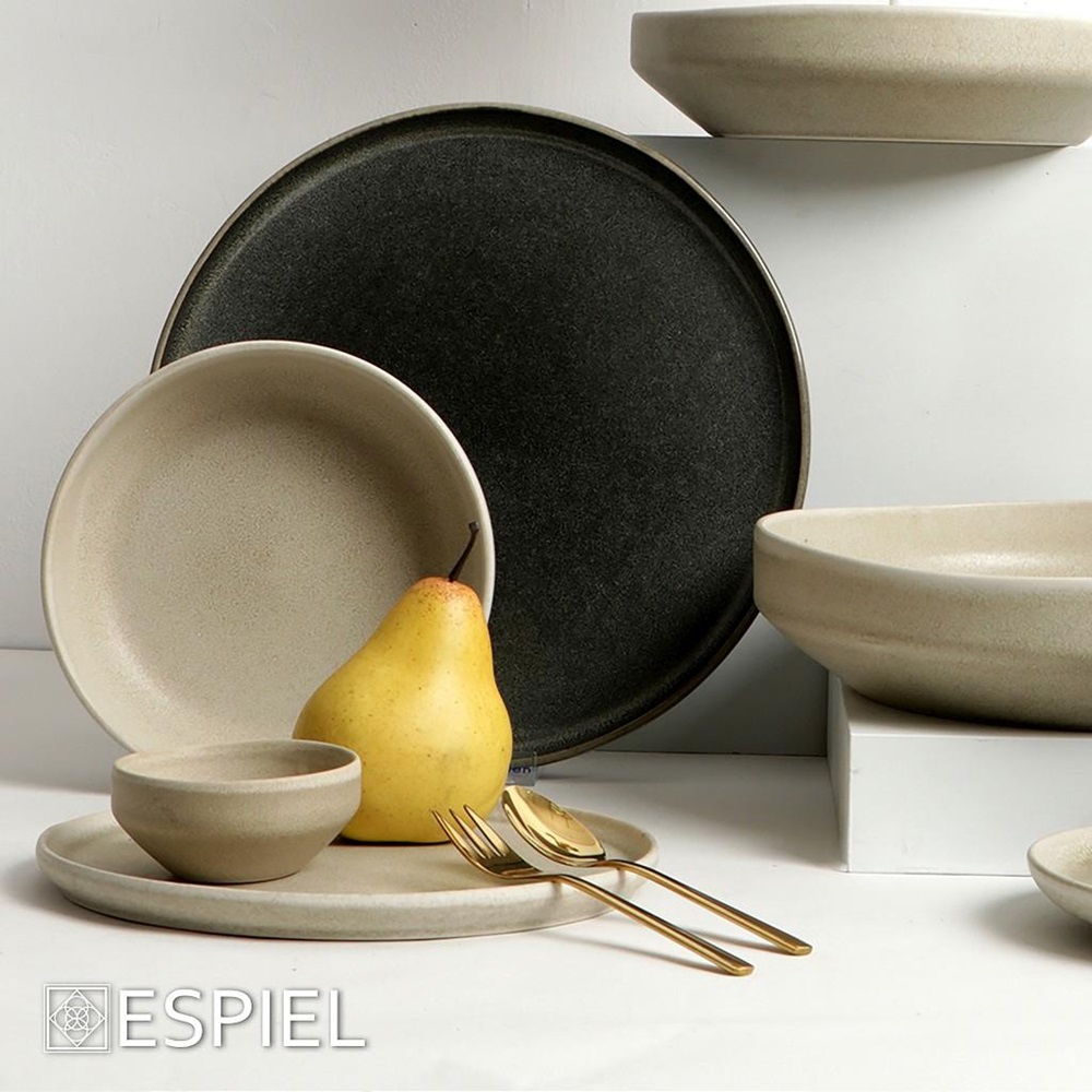 Πιάτο Stoneware Ρηχό Φ22,5xH2,5cm Grey - Green Noah Espiel TAP205 - 4