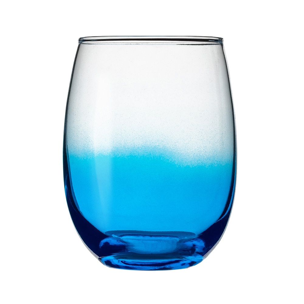 Ποτήρι Νερού Γυάλινο Χωρίς Ποδαράκι 465ml Queen Stemless Μπλε Uniglass 91002CT05 - 