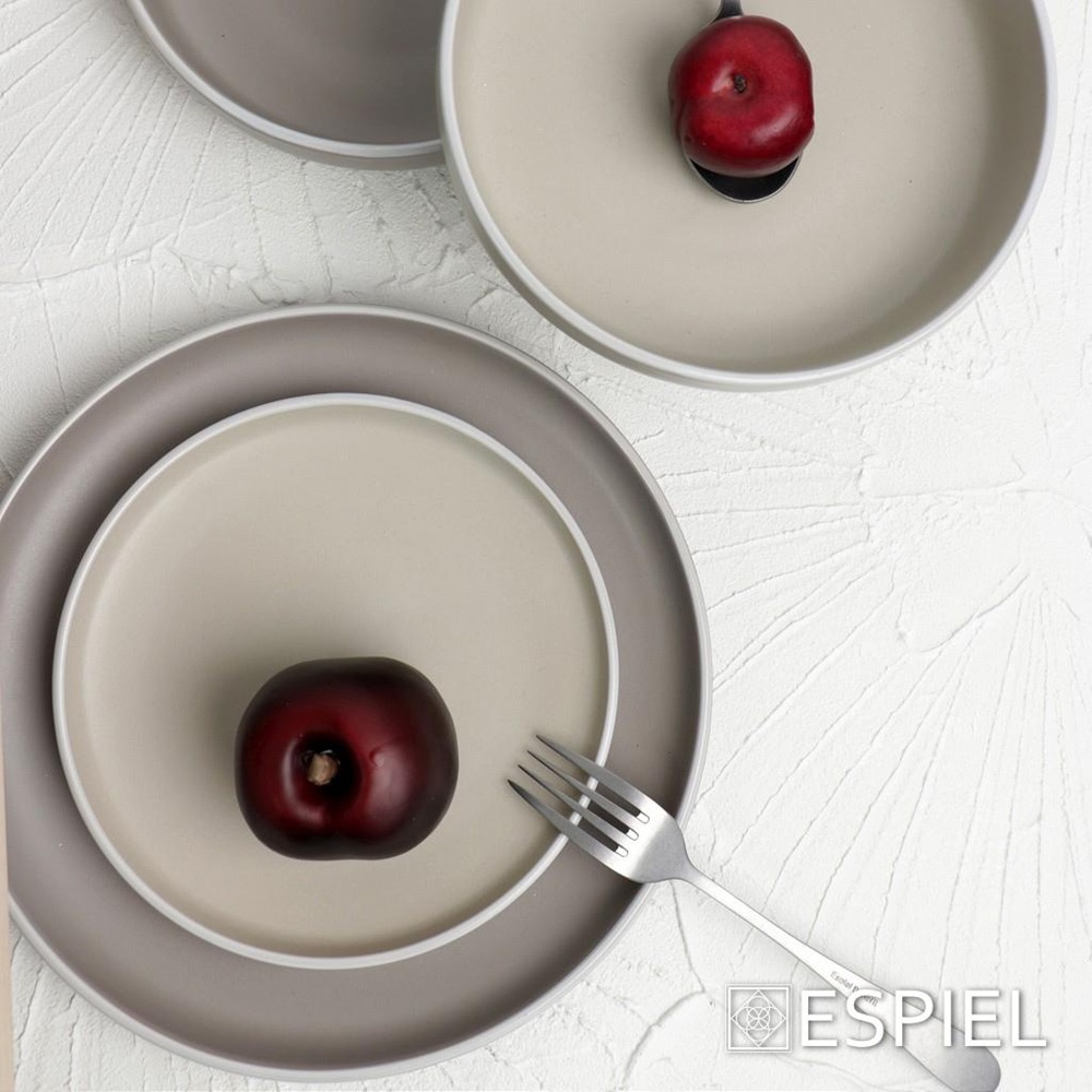 Πιάτο Stoneware Ρηχό Step Φ27,3xH3,5cm Grey Mood Espiel ATA120 - 4