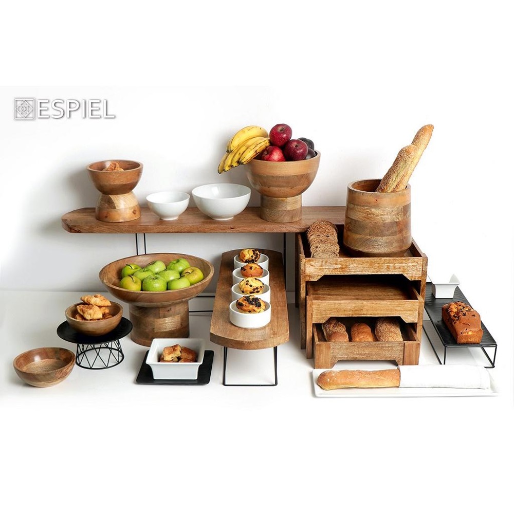 Μπολ Ξύλινο Στρογγυλό Φ24xH12cm Natures Breeze Espiel GPA206 - 2