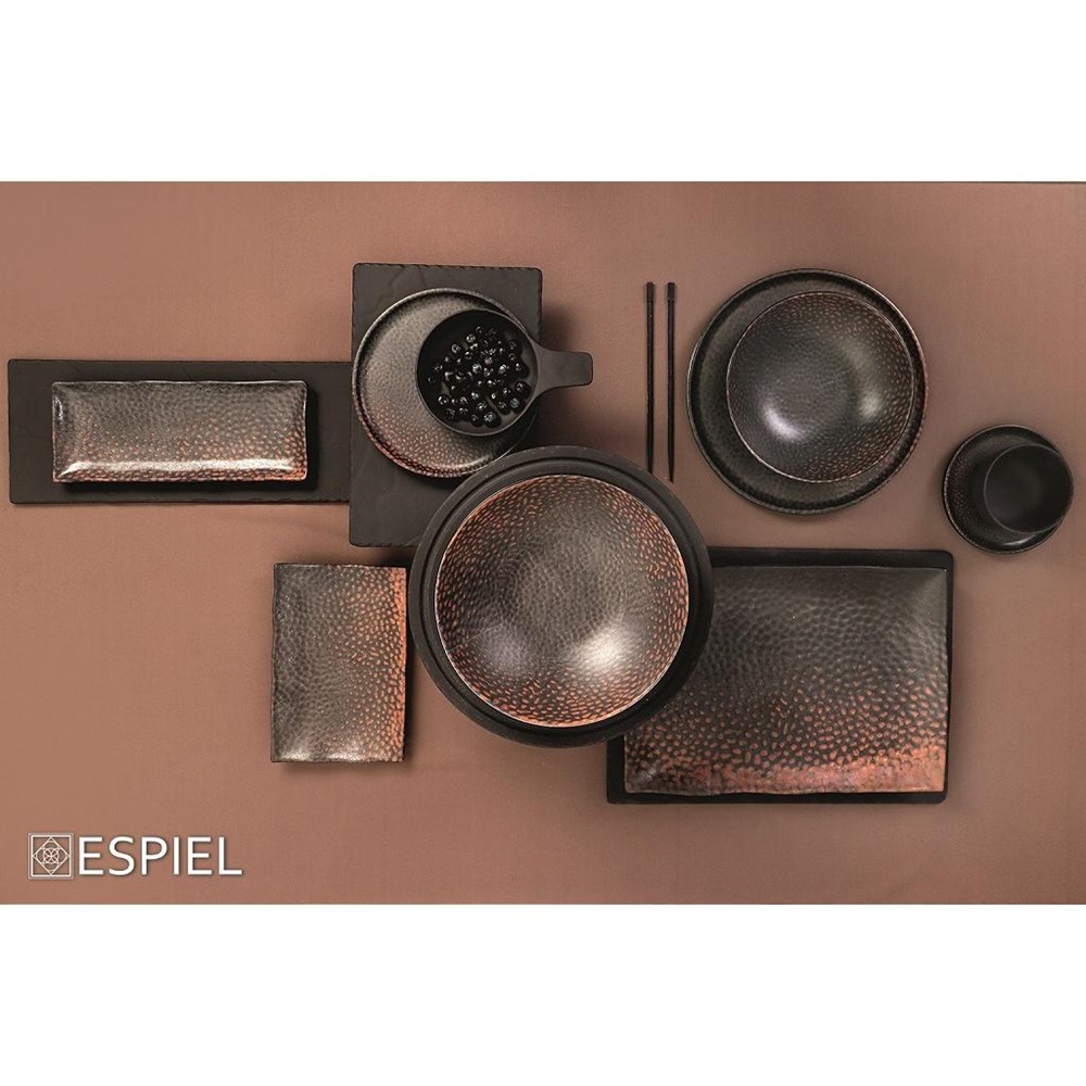 Πιάτο Ρηχό Μελαμίνης Στρογγυλό Καφέ Φ15xH2cm Sunset Espiel TOG102 - 3