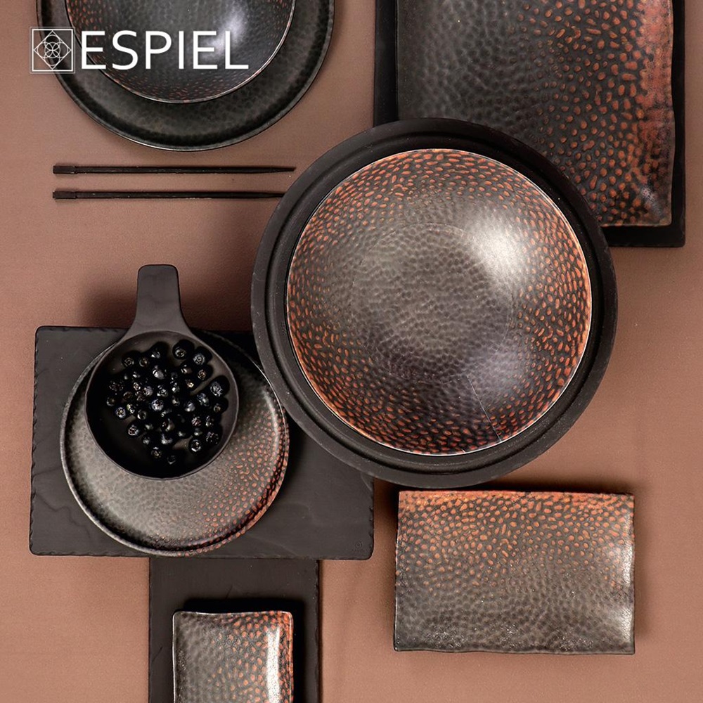 Πιάτο Μελαμίνης Βαθύ Στρογγυλό Καφέ Φ20,3xH6cm Sunset Espiel TOG106 - 3