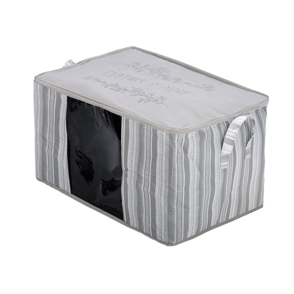 Θήκη Αποθήκευσης Υφασμάτινη 60x45xH35cm με Παράθυρο - Ivory Non Woven εstia Home Art 03-23980 - 