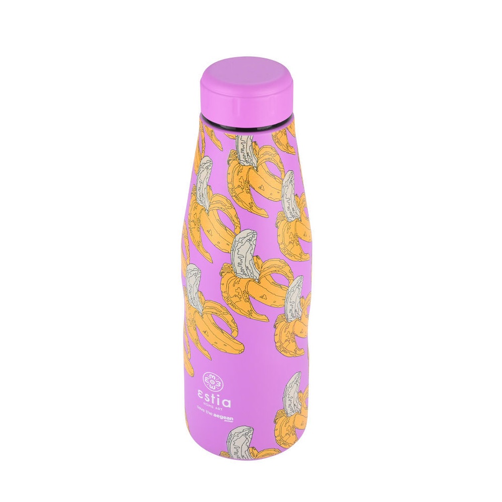 Μπουκάλι Ισοθερμικό Banana Swirl Διπλού Τοιχώματος 500ml Ανοξείδωτο 18/8 Save the Aegean εstia Home Art 01-22235 - 2