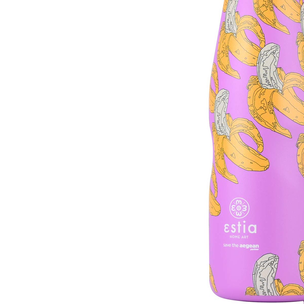 Μπουκάλι Ισοθερμικό Banana Swirl Διπλού Τοιχώματος 500ml Ανοξείδωτο 18/8 Save the Aegean εstia Home Art 01-22235 - 3
