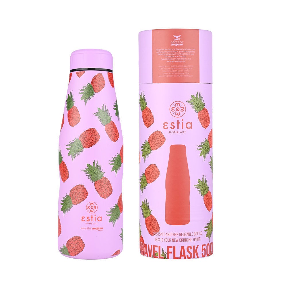 Μπουκάλι Ισοθερμικό Tropic Tango Διπλού Τοιχώματος 500ml Ανοξείδωτο 18/8 Save the Aegean εstia Home Art 01-22242 - 1